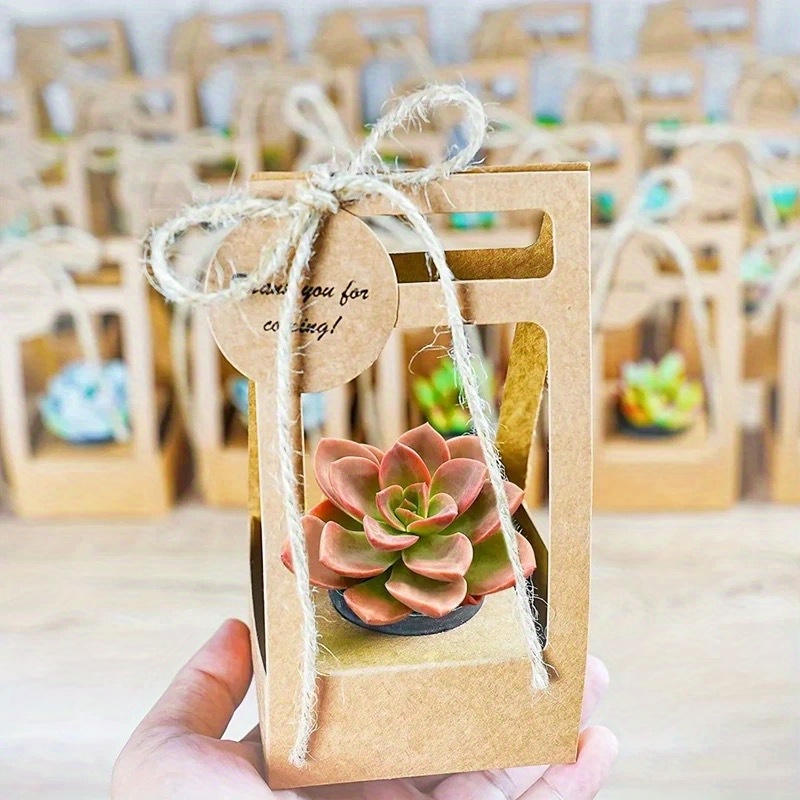 Flower Wrap Kraft - Juego de 10 Bolsas de Regalo