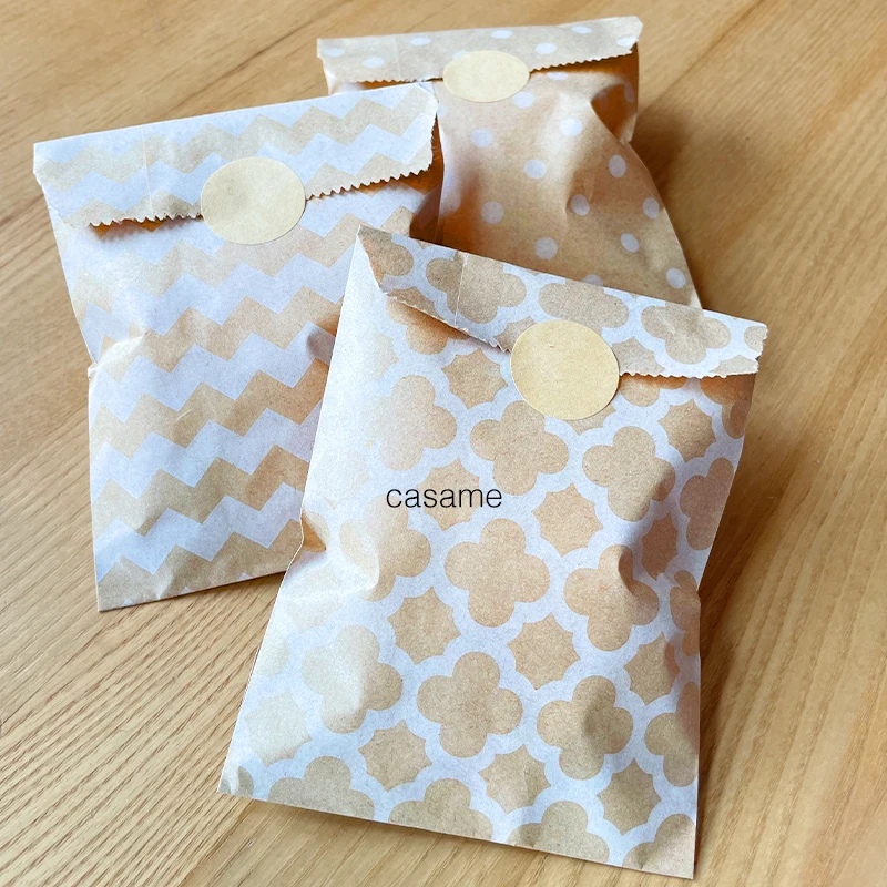 Flower Wrap Kraft - Bolsas de papel Kraft para dulces,