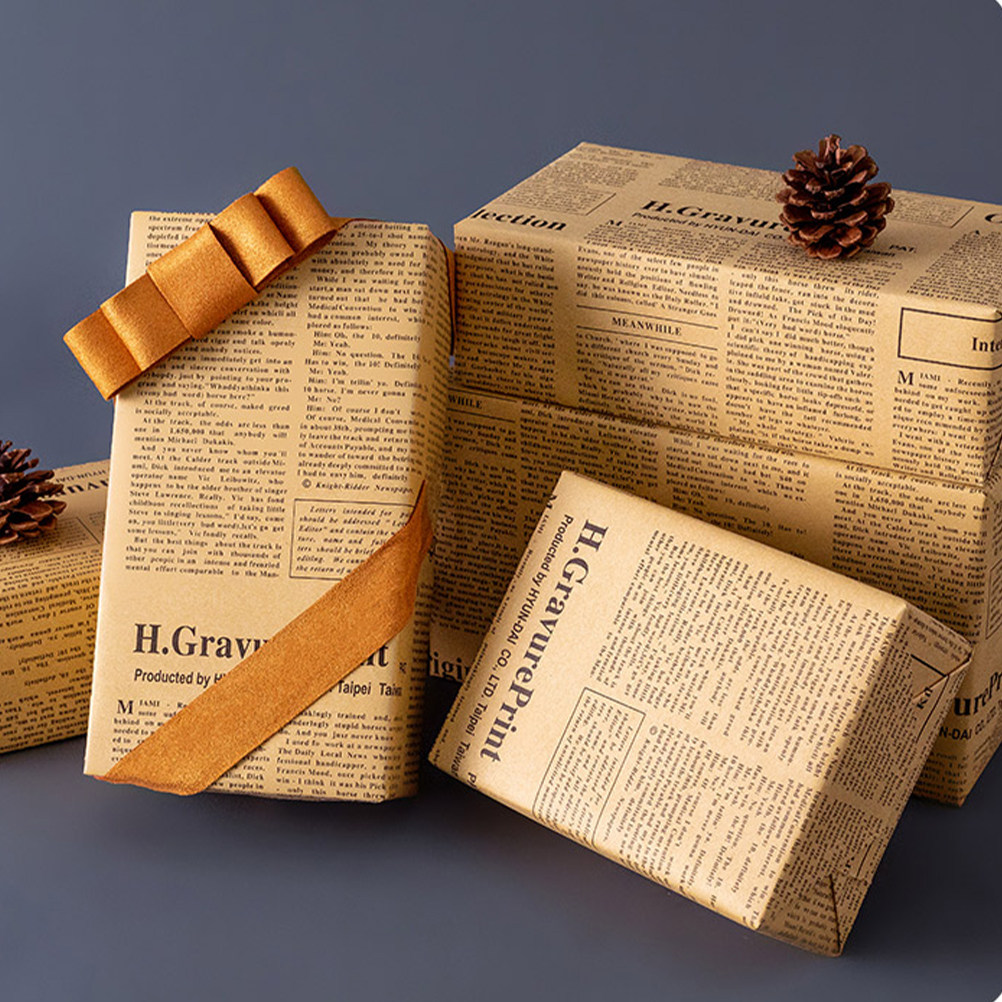 Flower Wrap Kraft - 20 Hojas de Papel de Regalo