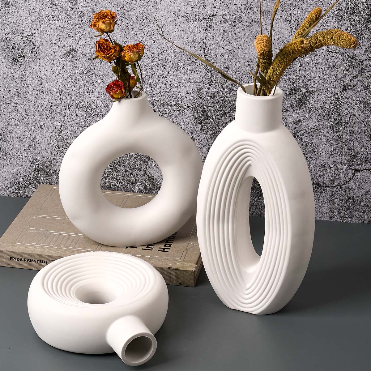 Florero de rayas nórdicas, mol - Florist Supply Vases reseña y precio
