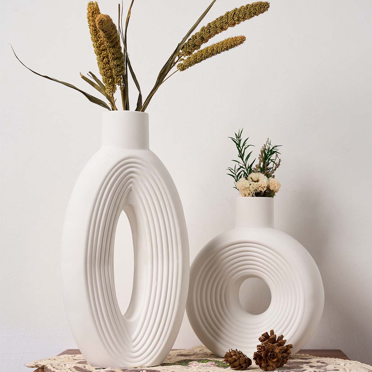 Florero de rayas nórdicas, mol - Florist Supply Vases reseña y precio