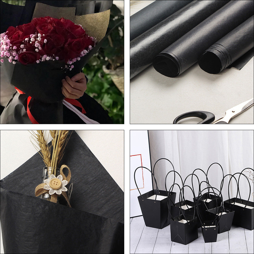 1 rollo de papel Kraft negro,  - Flower Wrap Kraft reseña y precio