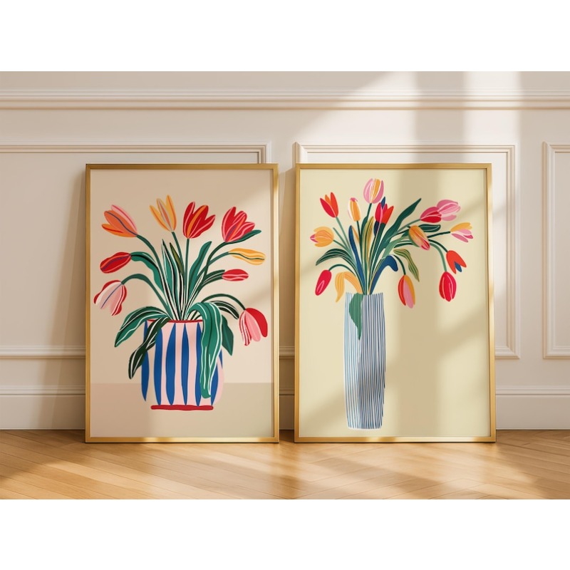 Arte de pared en lienzo con fl - Florist Supply Vases reseña y precio
