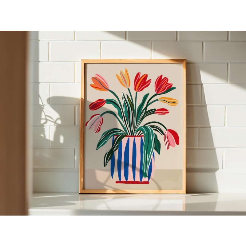 Arte de pared en lienzo con fl - Florist Supply Vases reseña y precio