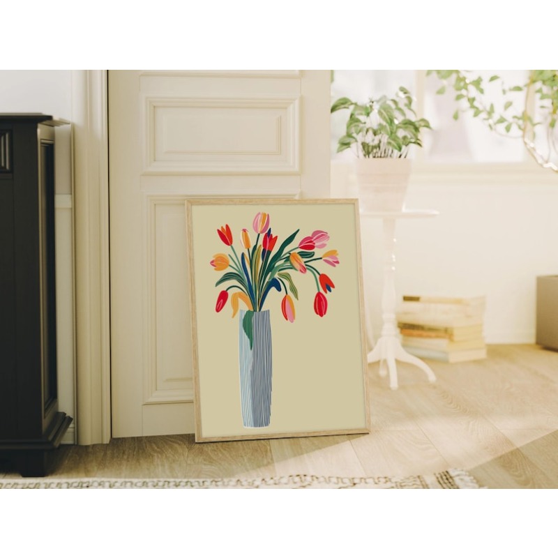 Arte de pared en lienzo con fl - Florist Supply Vases reseña y precio