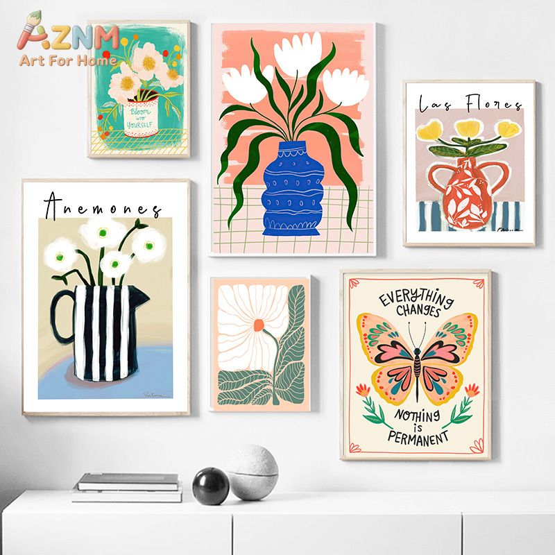 AZNM - Arte de pared en lienzo - Florist Supply Vases reseña y precio